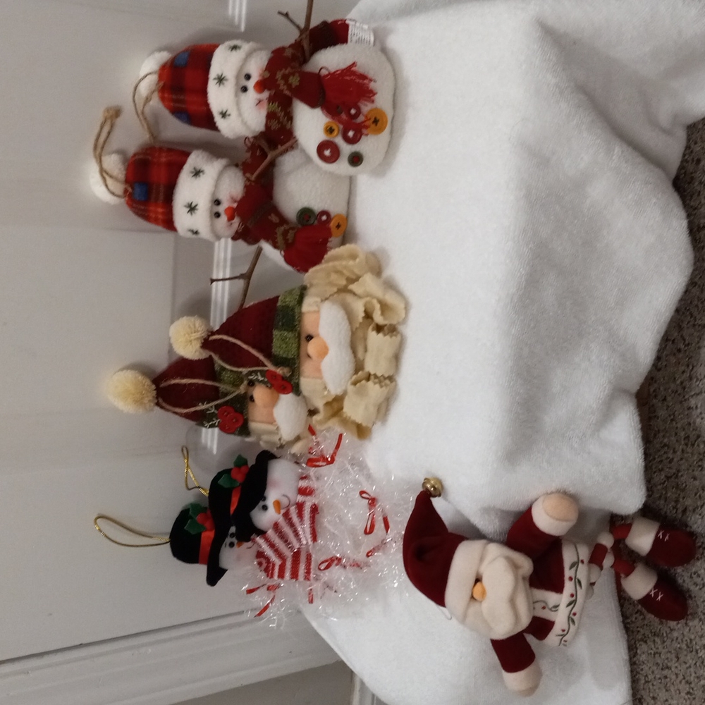 7 Xmas Soft Ornaments  7" to 8" each